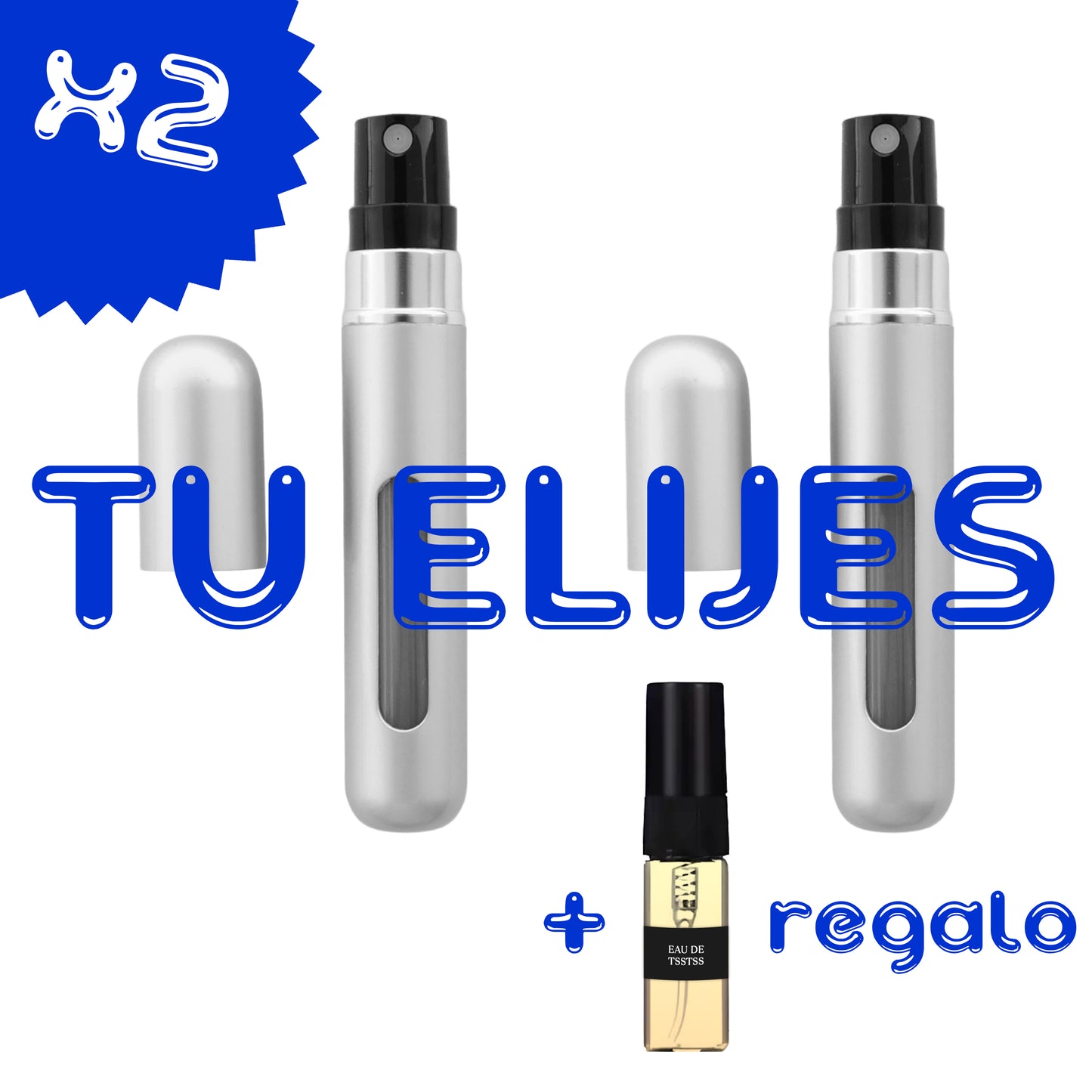 [X2] Atomizadores Perfume Recargables 8ml + Perfume de Regalo