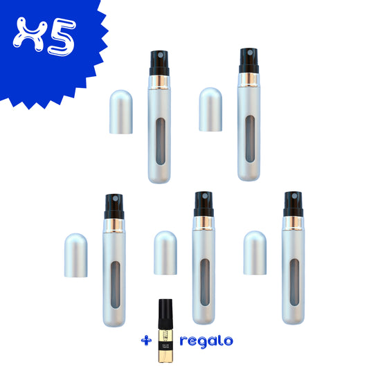 [X5] Atomizadores Perfume Recargables 8ml + Perfume de Regalo