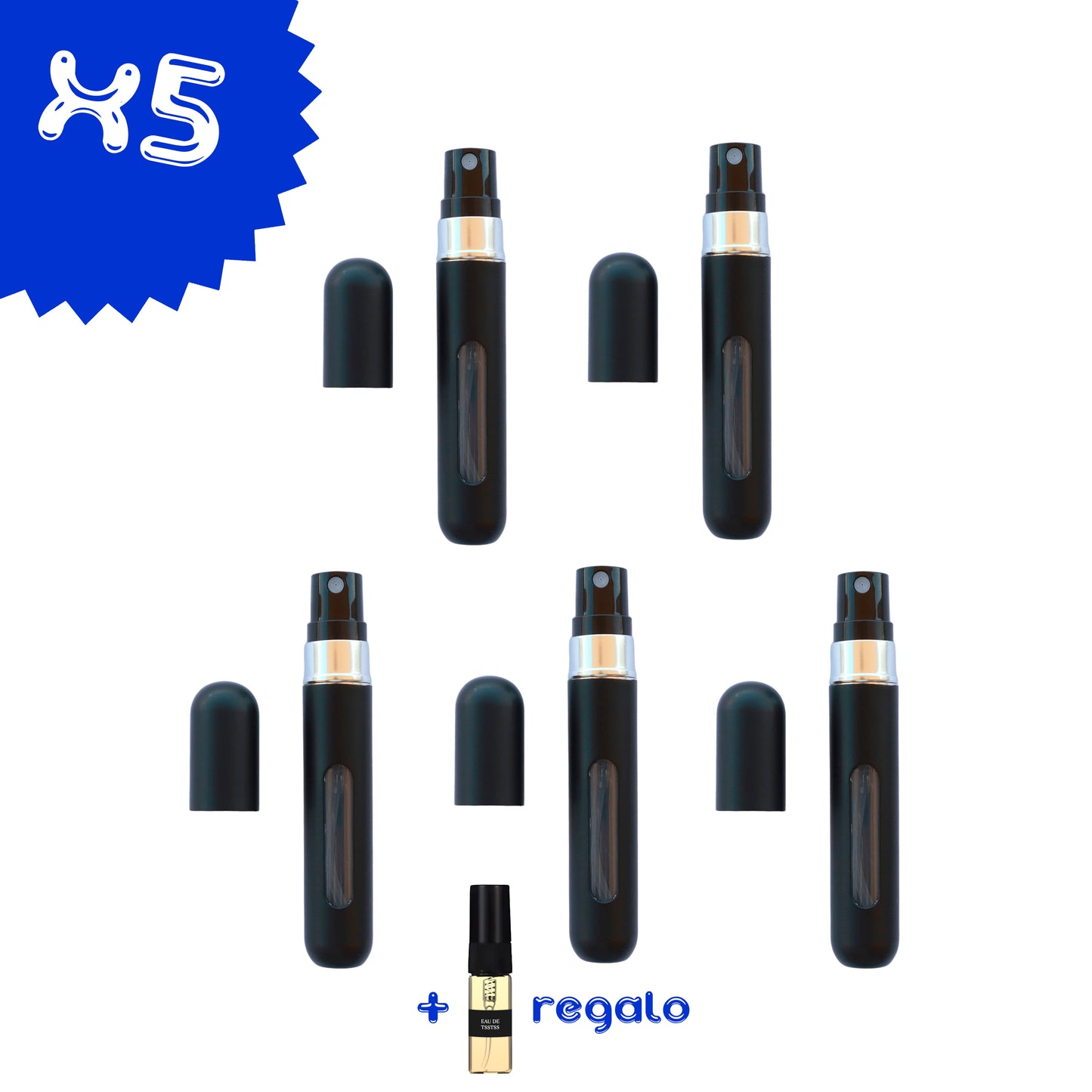 [X5] Atomizadores Perfume Recargables 8ml + Perfume de Regalo